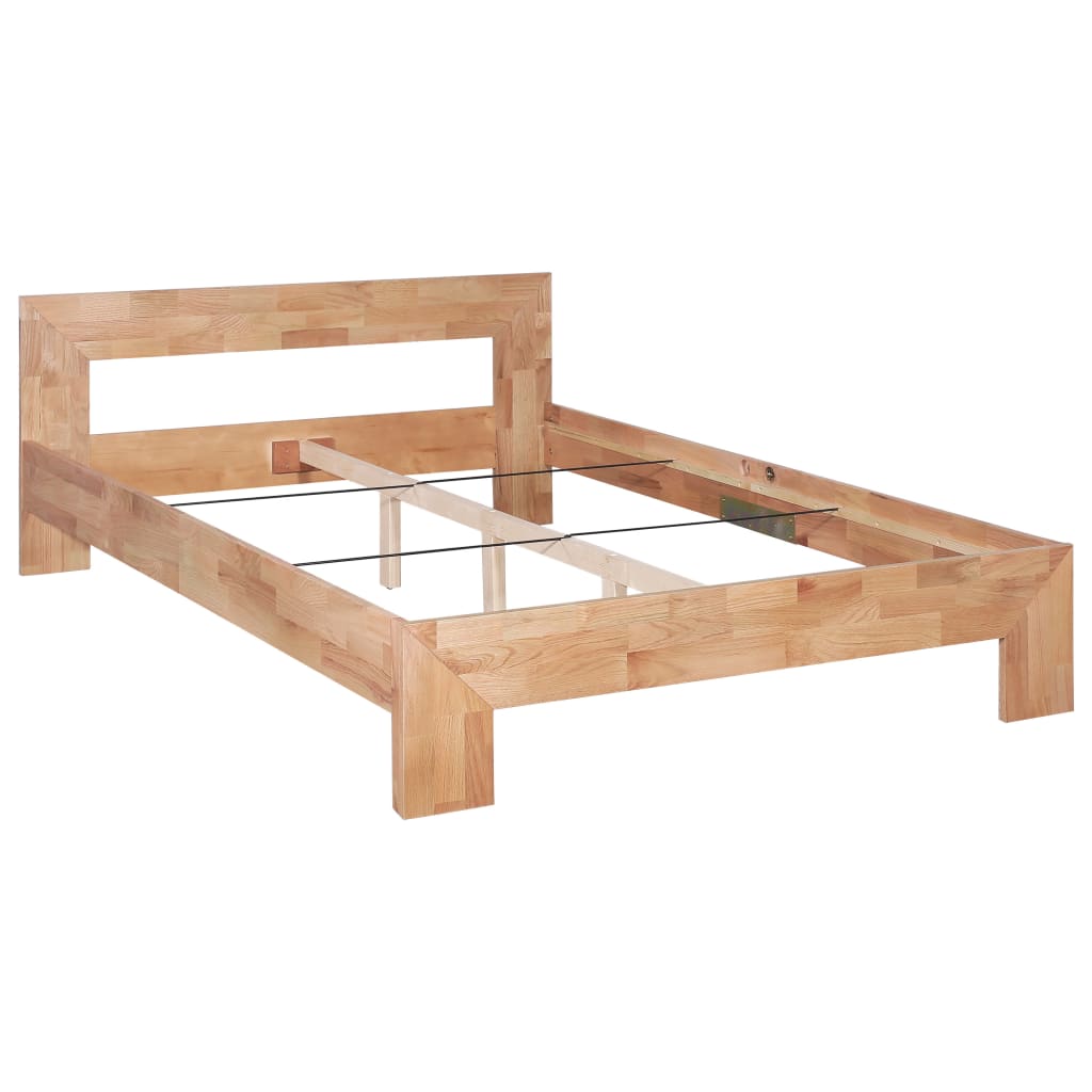 vidaXL Bed Frame Solid Oak Wood 140x200 cm