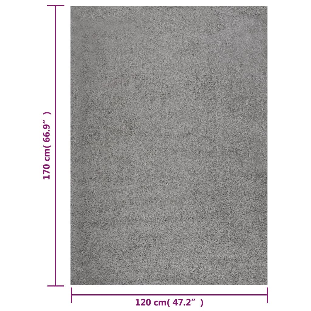 vidaXL Shaggy Rug High Pile Grey 120x170 cm