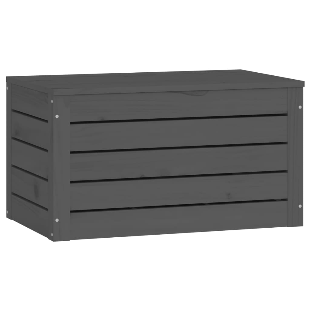 vidaXL Storage Box Grey 59.5x36.5x33 cm Solid Wood Pine