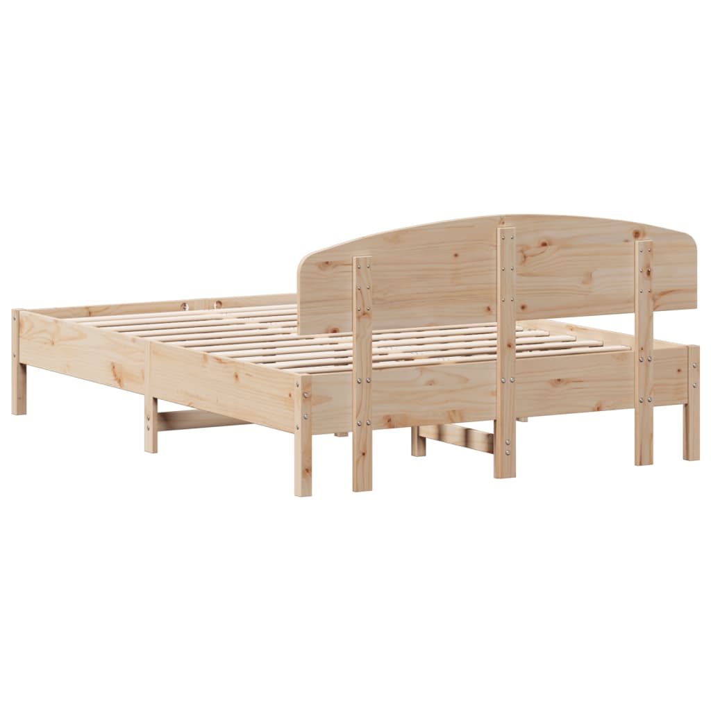 vidaXL Bed Frame with Headboard 120x200 cm Solid Wood Pine