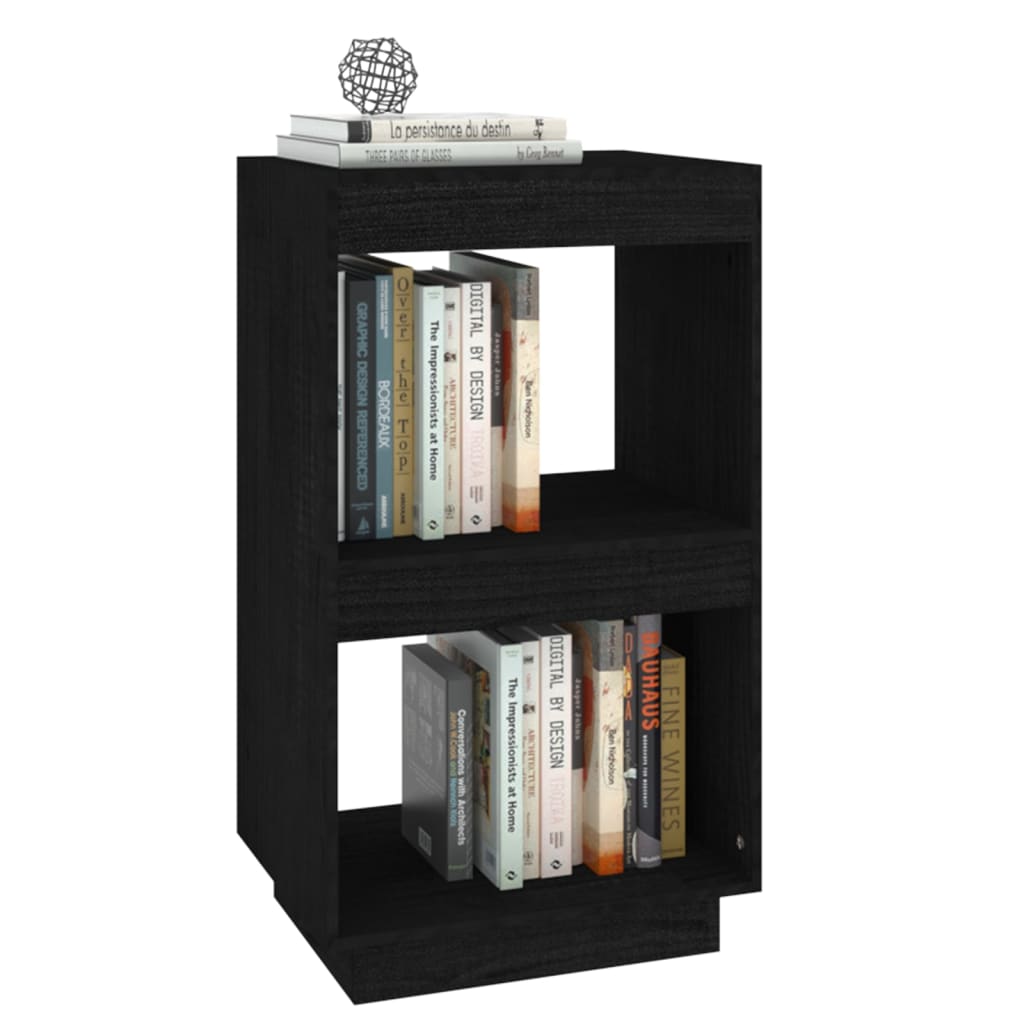 vidaXL Book Cabinet Black 40x35x71 cm Solid Pinewood