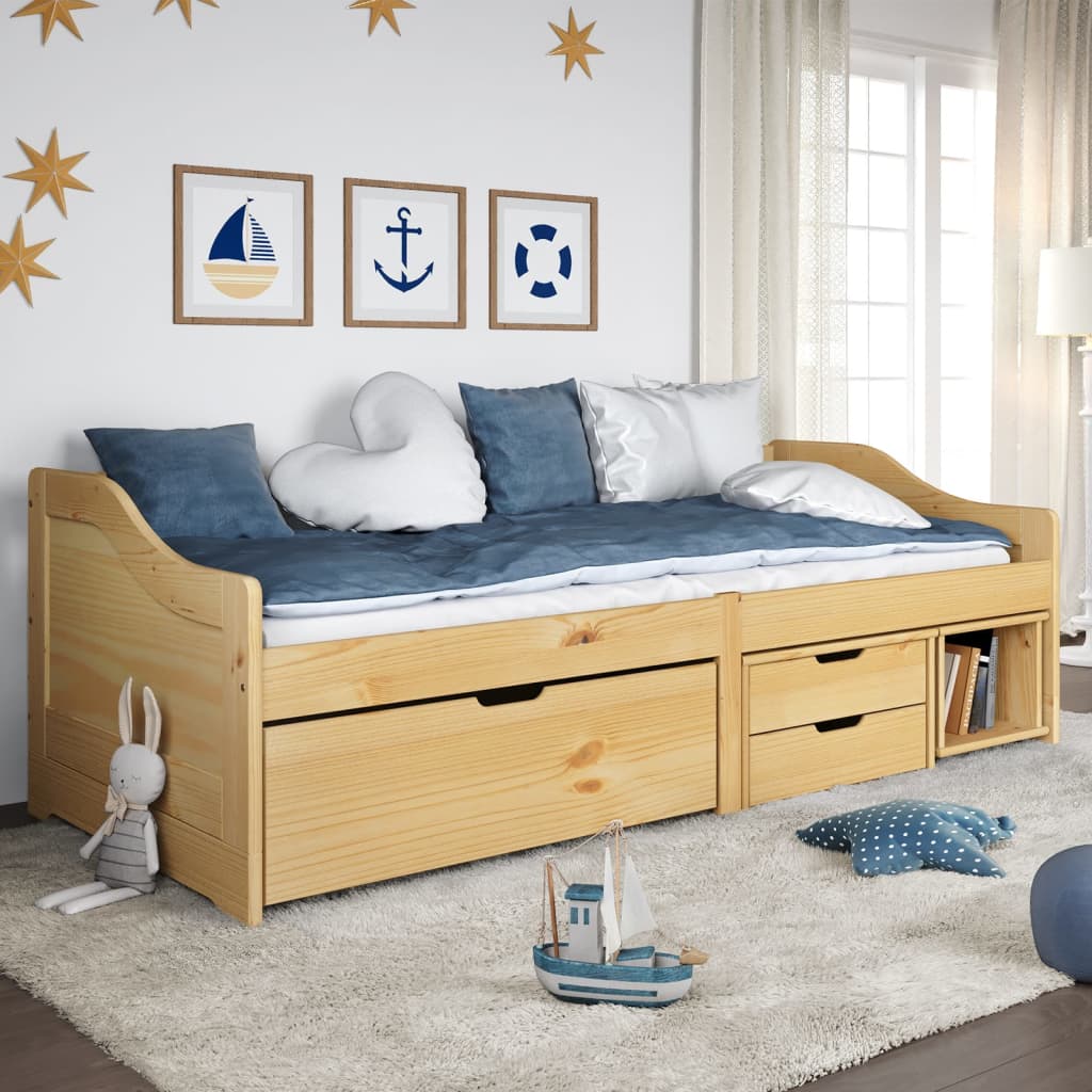 vidaXL Day Bed with 3 Drawers IRUN 90x200 cm Solid Wood Pine