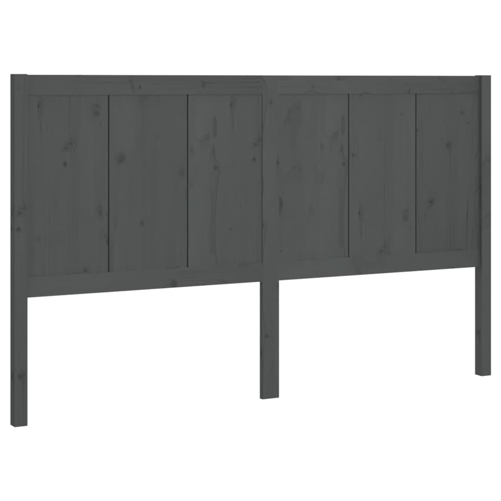 vidaXL Bed Headboard Grey 205.5x4x100 cm Solid Pine Wood