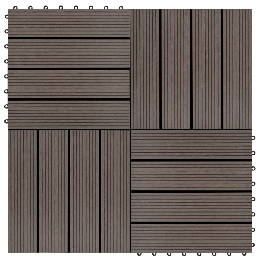 vidaXL 22 pcs Decking Tiles 30x30cm 2 sqm WPC Brown