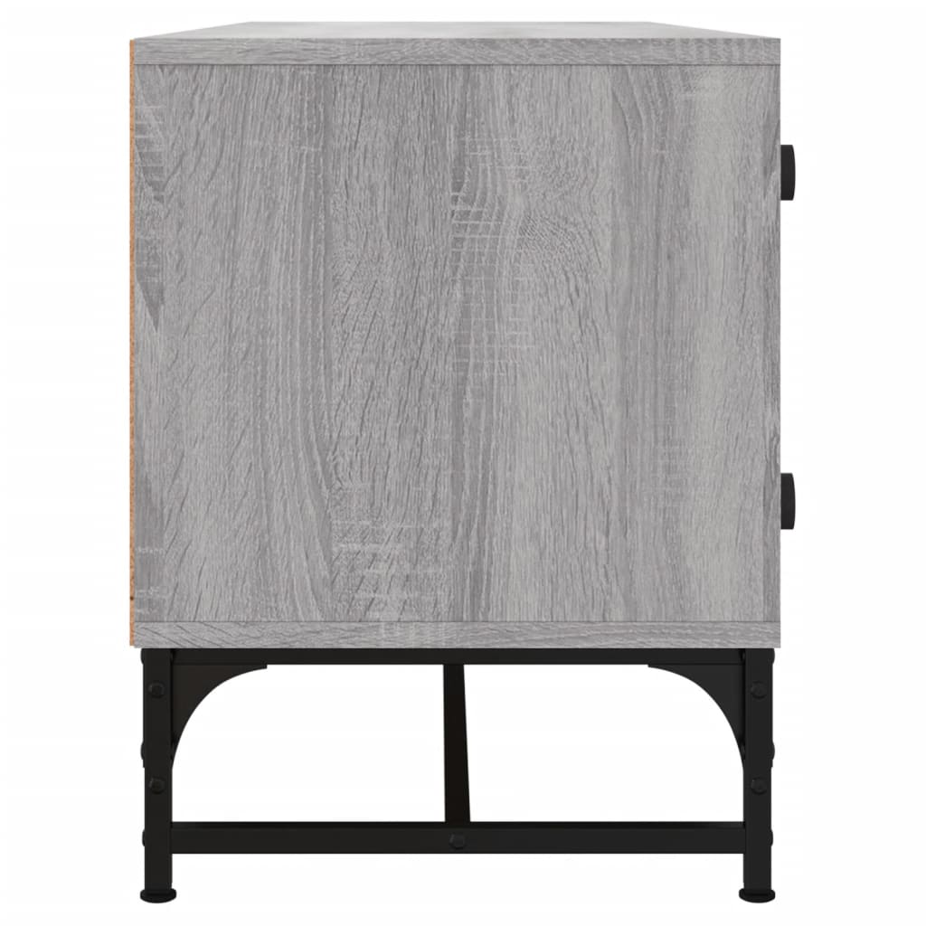 vidaXL TV Cabinet with Glass Doors Grey Sonoma 102x37x50 cm