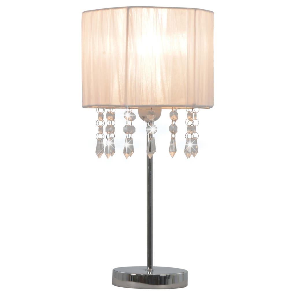 vidaXL Desk Lamp White Round E27