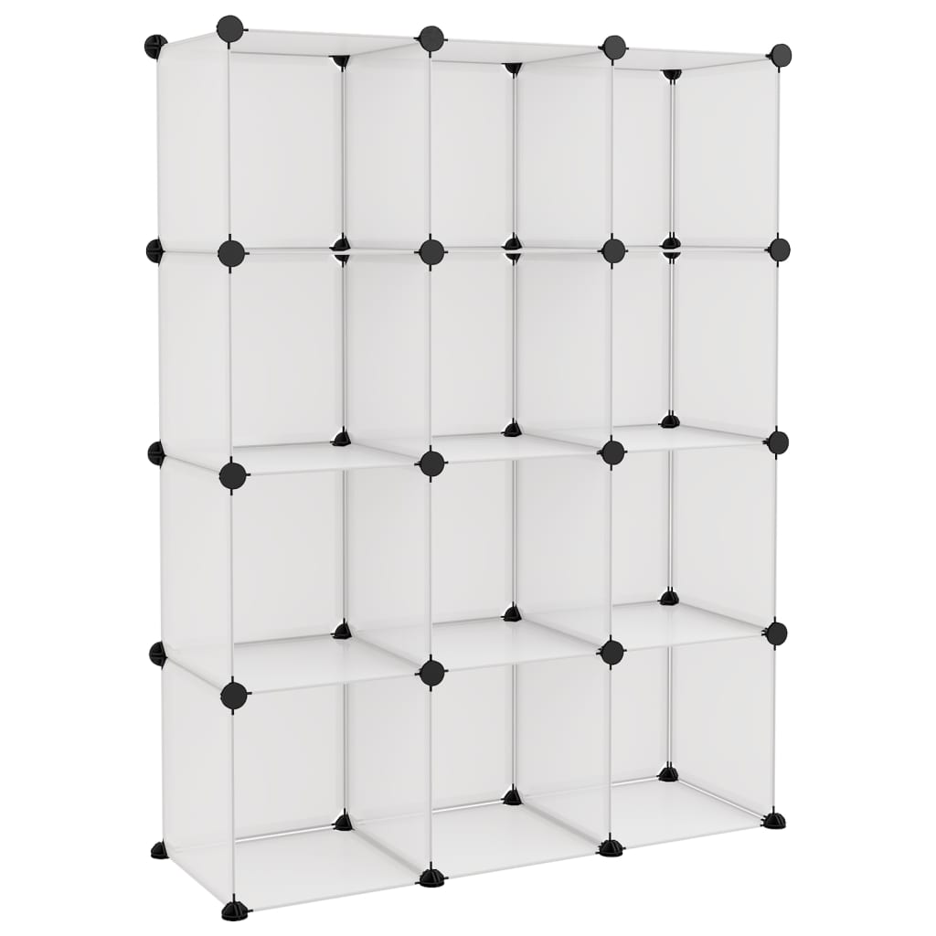 vidaXL Storage Cube Organiser with 12 Cubes Transparent PP