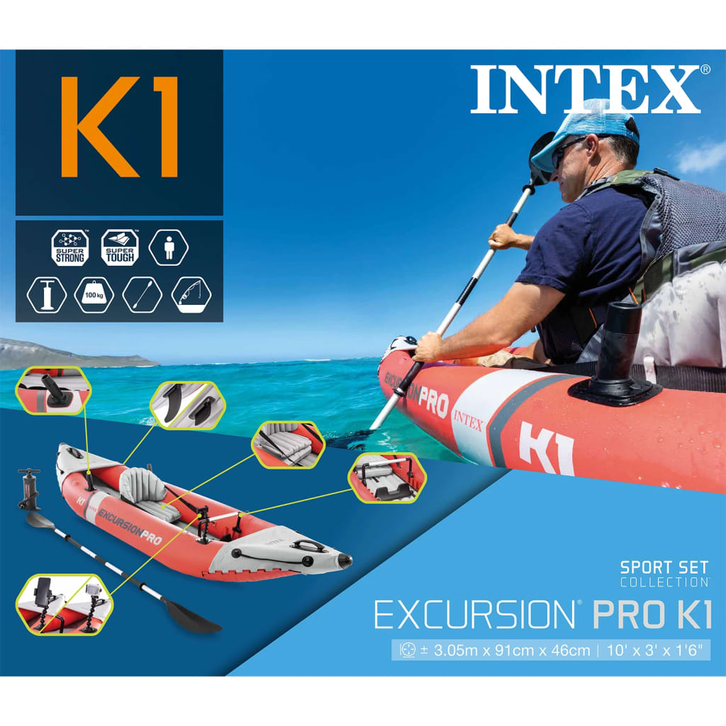 Intex Inflatable Kayak Excursion Pro K1 305x91x46 cm