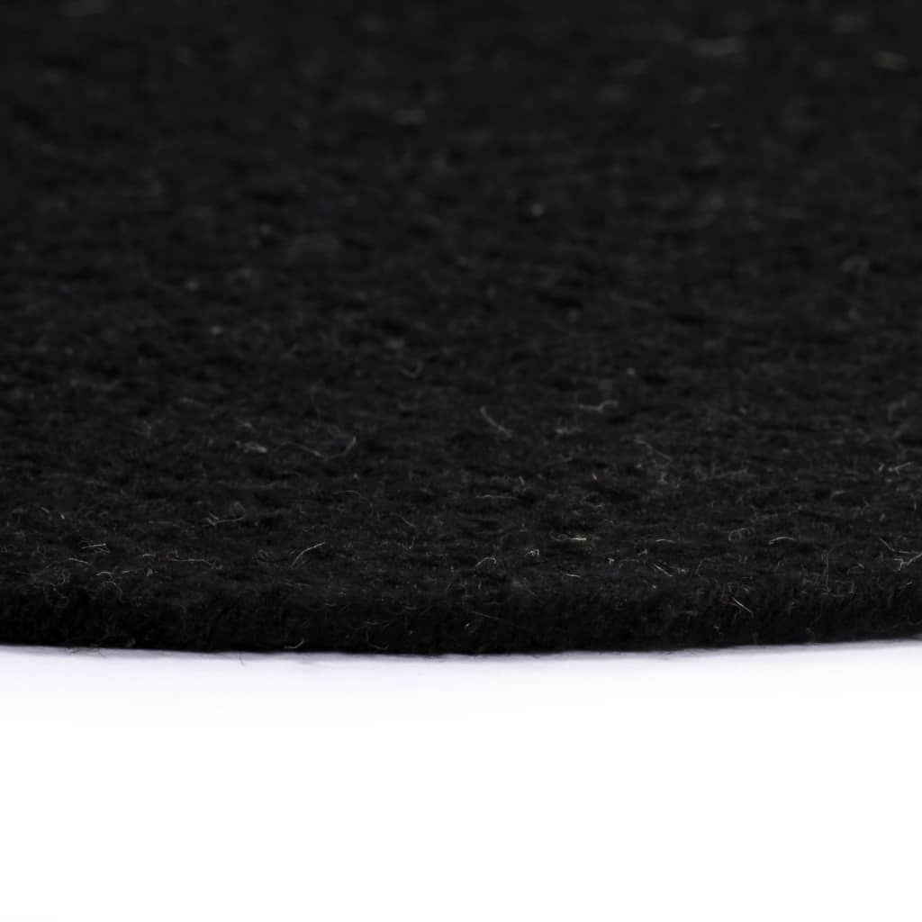 vidaXL Placemats 4 pcs Plain Black 38 cm Round Cotton vidaXL.co.uk