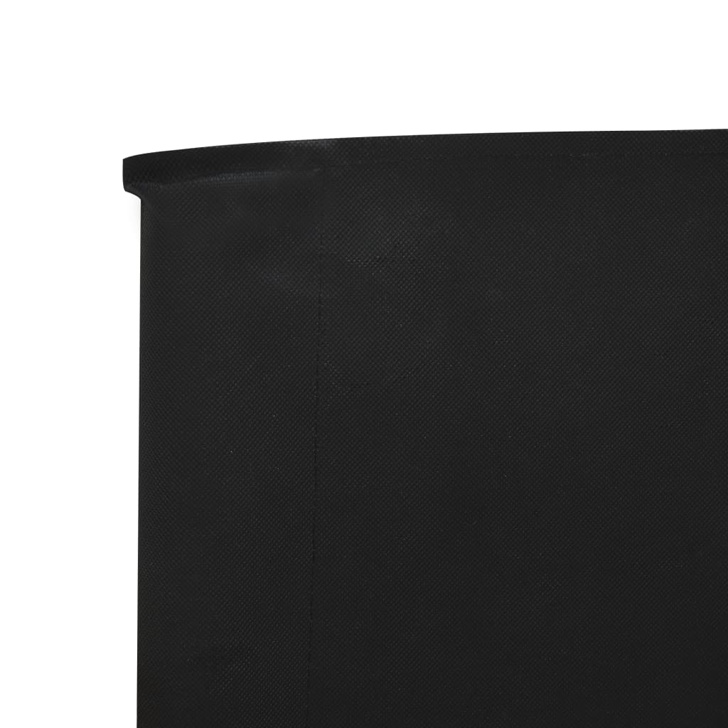 vidaXL 5-panel Wind Screen Fabric 600x80 cm Black