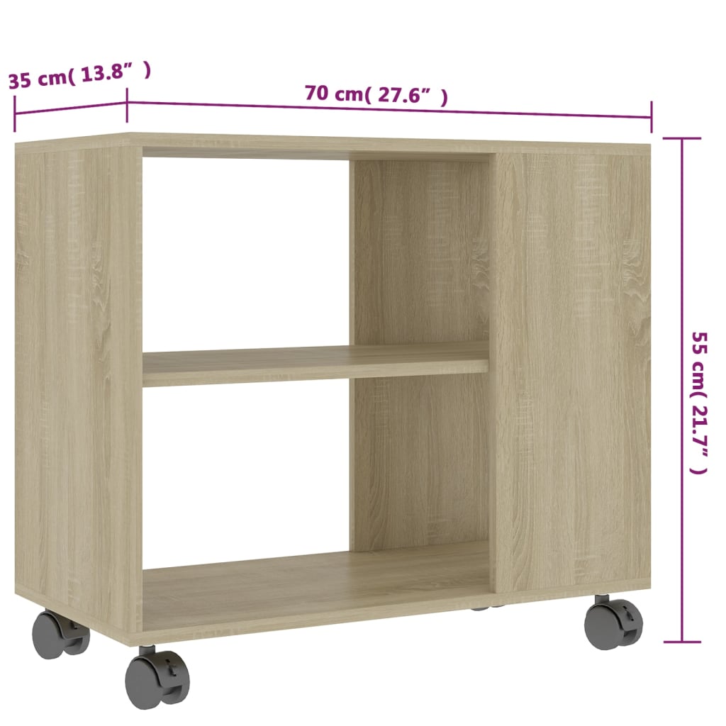 vidaXL Side Table Sonoma Oak 70x35x55 cm Engineered Wood