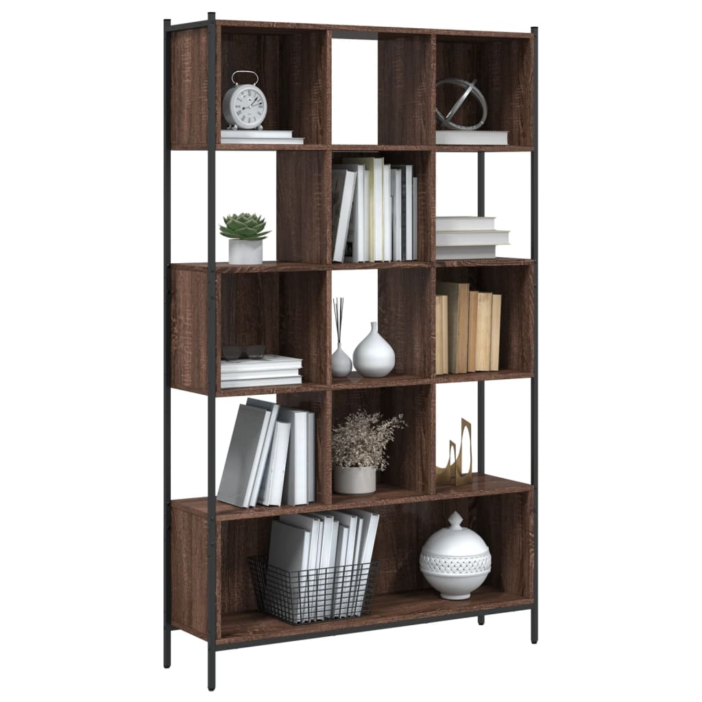 vidaXL Bookcase Brown Oak 102x28x172 cm Engineered Wood