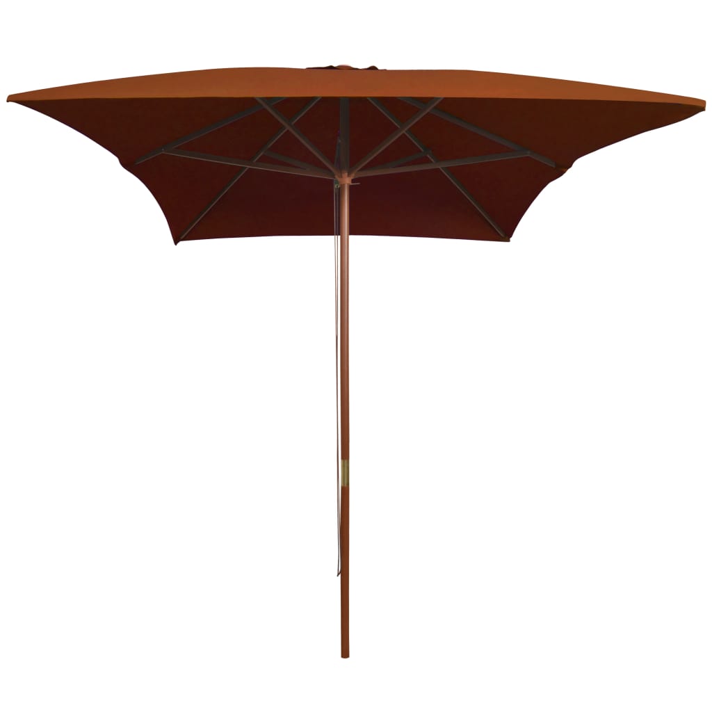 vidaXL Outdoor Parasol with Wooden Pole Terracotta 200x300 cm