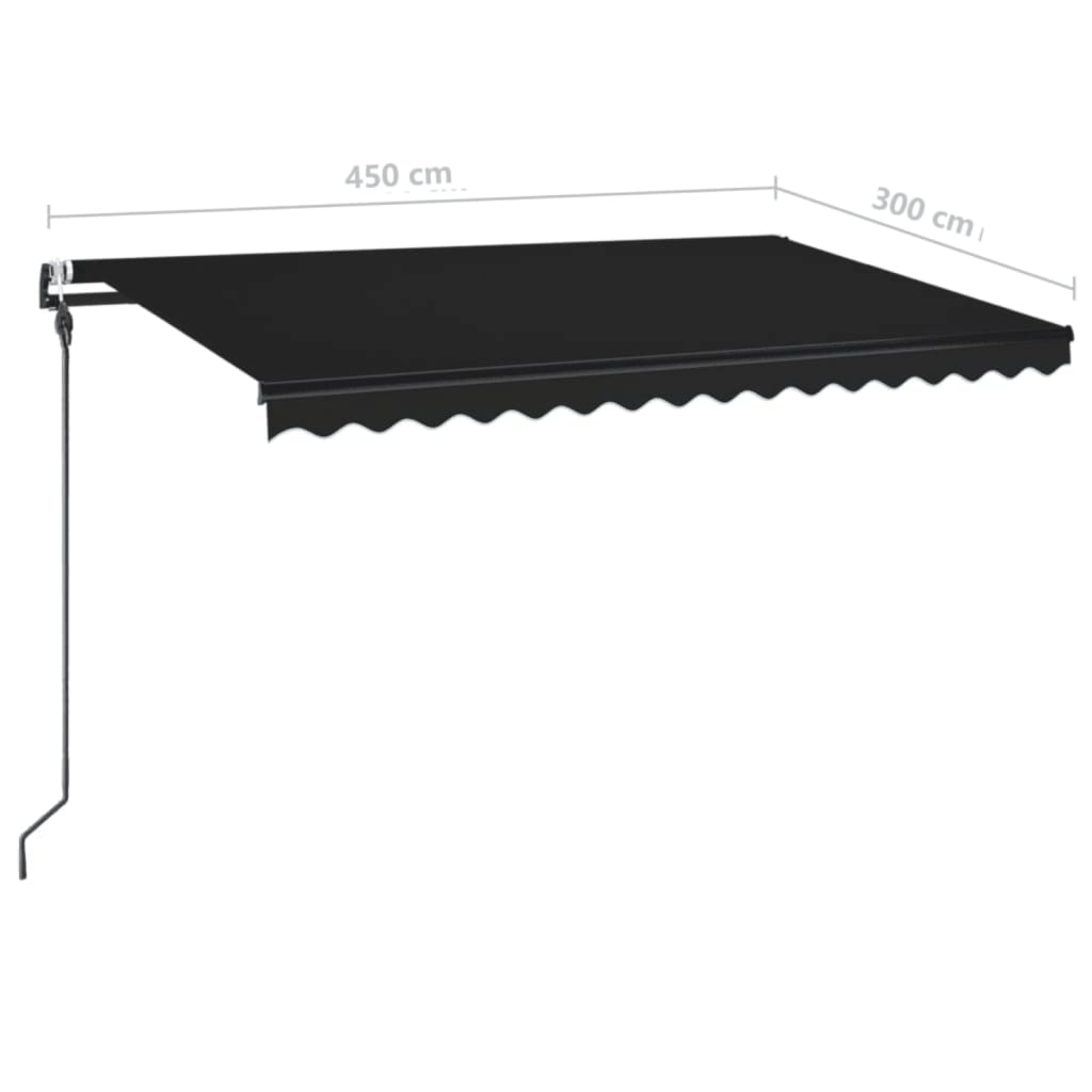 vidaXL Automatic Awning with LED&Wind Sensor 450x300 cm Anthracite