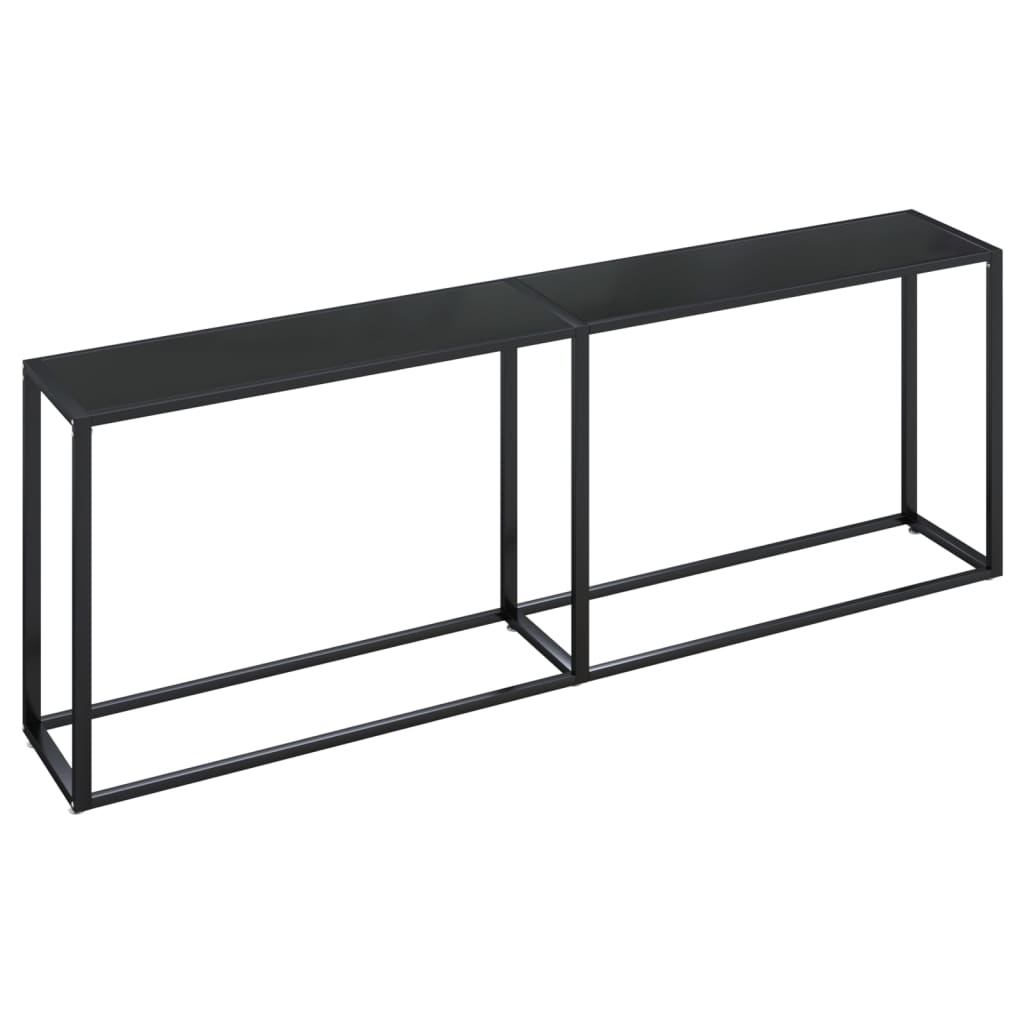 vidaXL Console Table Black 220x35x75.5cm Tempered Glass