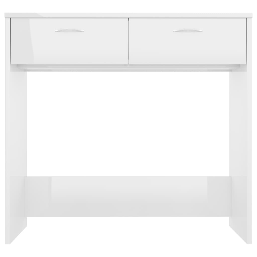 vidaXL Desk High Gloss White 80x40x75 cm Engineered Wood