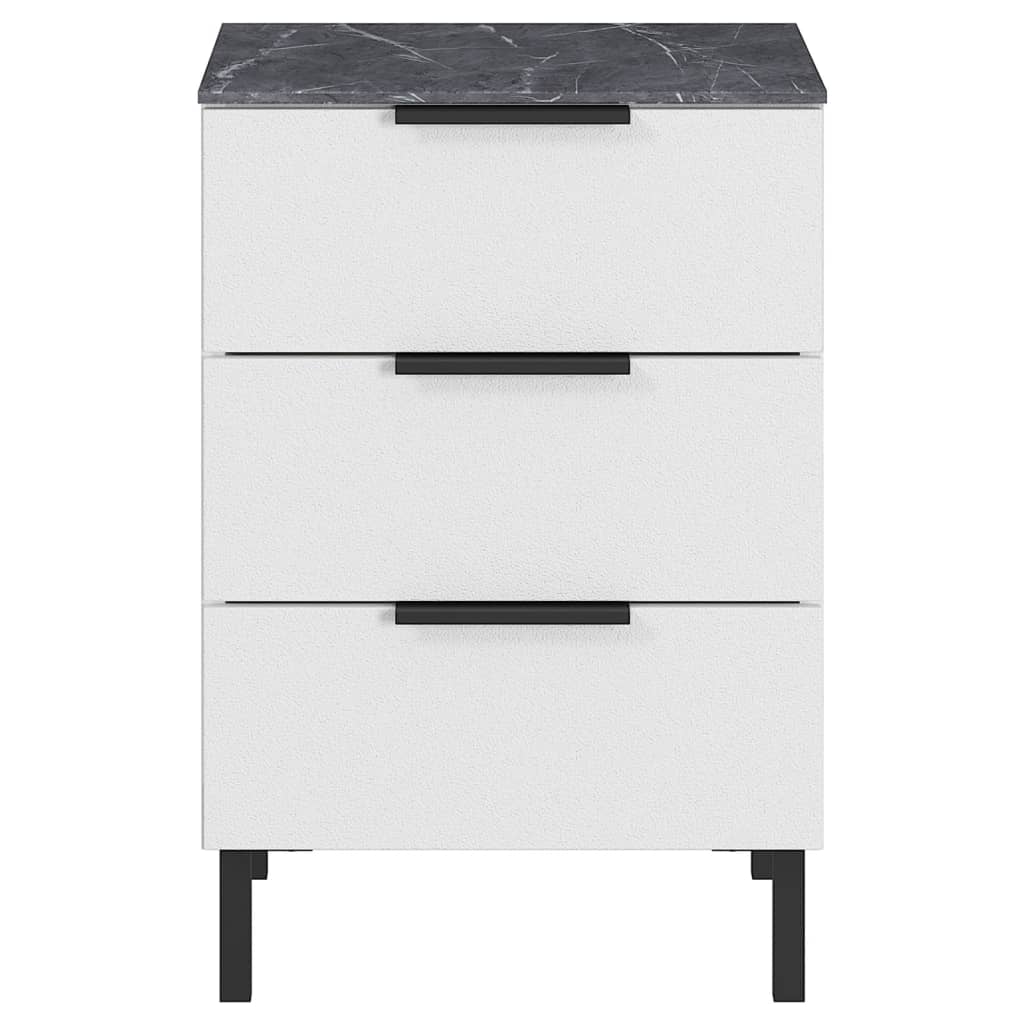 Germania Bedside Table GW-California 41x40x60 cm White and Marble