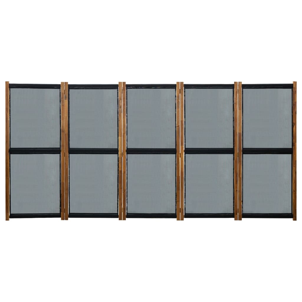 vidaXL 5-Panel Room Divider Black 350x170 cm
