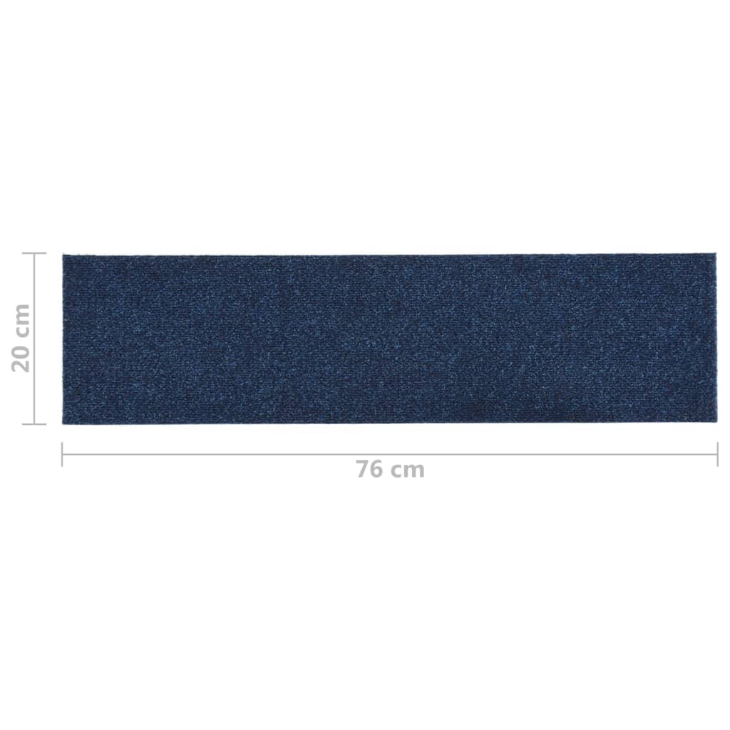 vidaXL Self-adhesive Stair Mats Rectangular 15 pcs 76x20 cm Blue