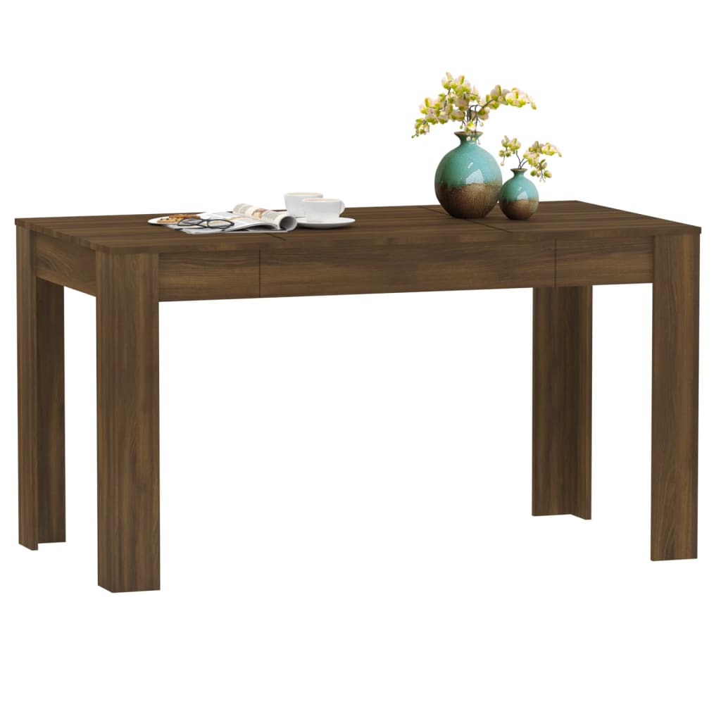 vidaXL Dining Table Brown Oak 140x74.5x76 cm Engineered Wood