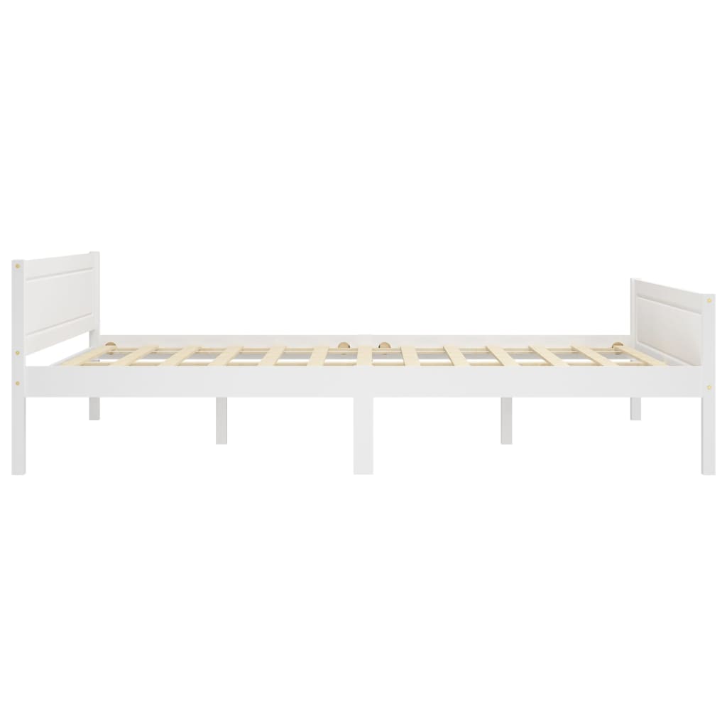 vidaXL Bed Frame Solid Pinewood White 160x200 cm