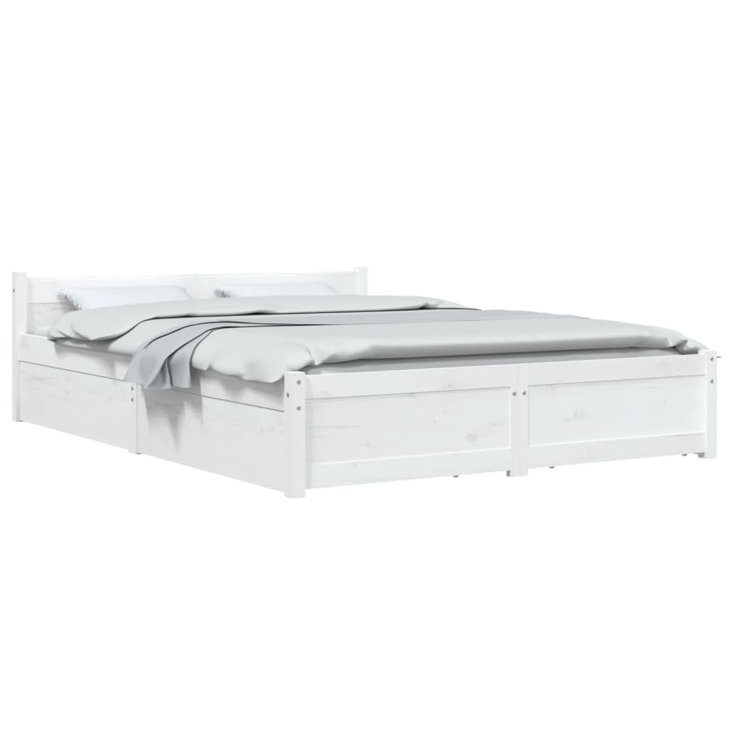 vidaXL Bed Frame with Drawers White 120x200 cm