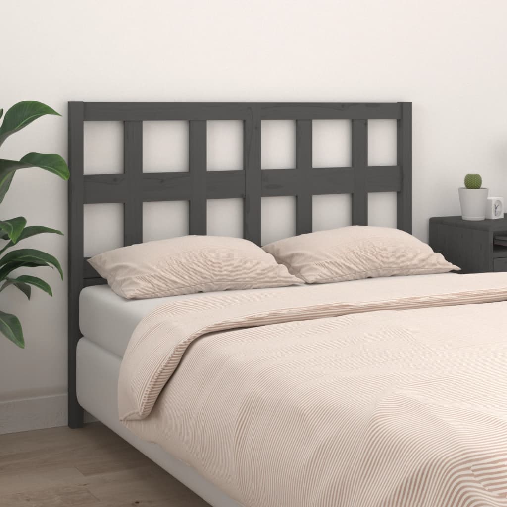 vidaXL Bed Headboard Grey 155.5x4x100 cm Solid Wood Pine