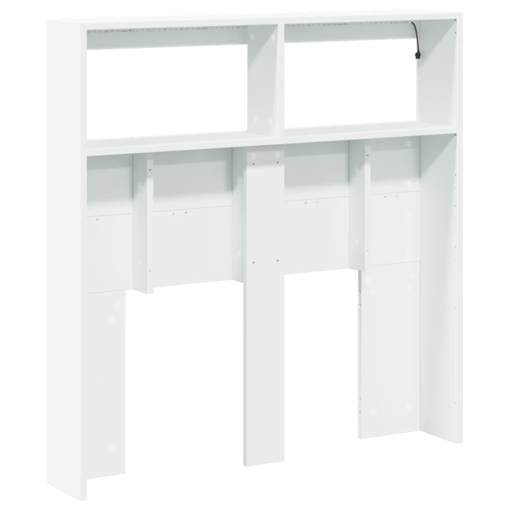 vidaXL Headboard Cabinet with LED White 100x17x102 cm