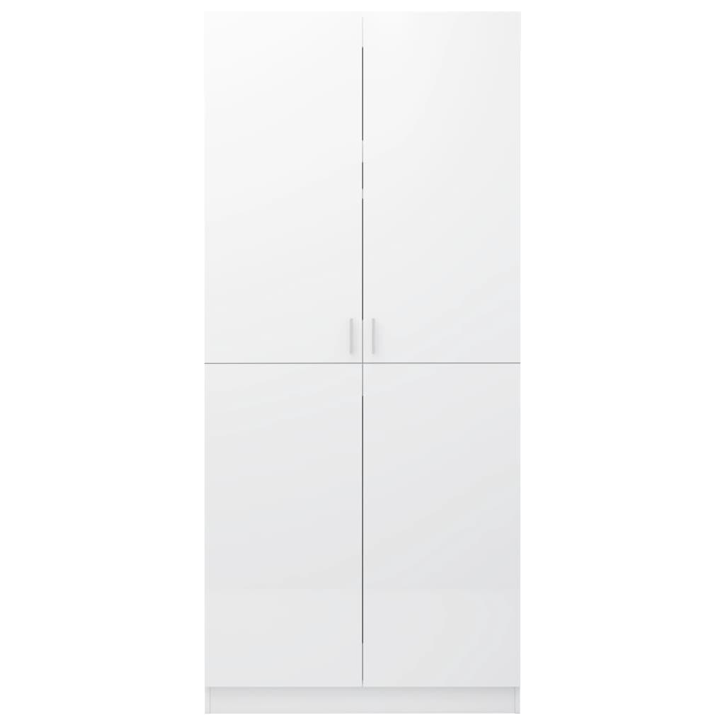 vidaXL Wardrobe High Gloss White 80x52x180 cm Engineered Wood