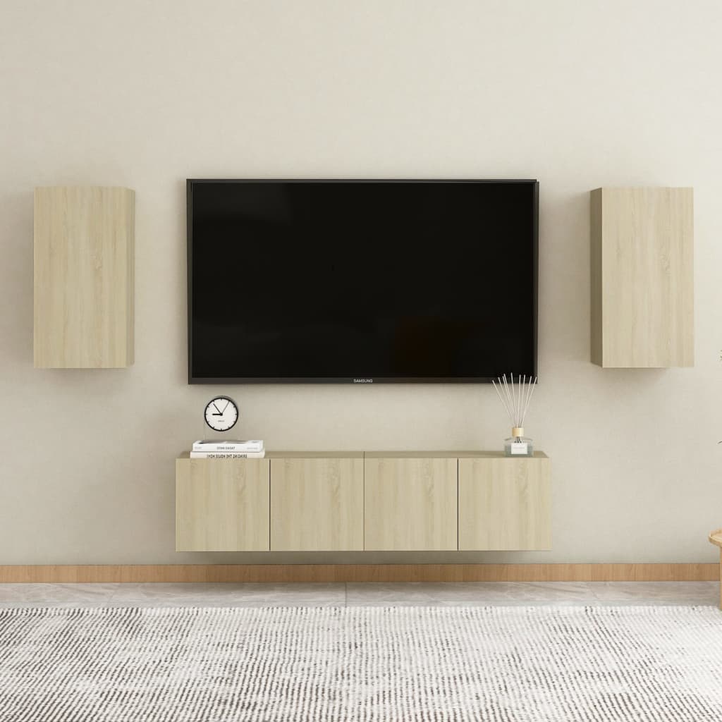 vidaXL TV Cabinets 2 pcs Sonoma Oak 30.5x30x60 cm Engineered Wood