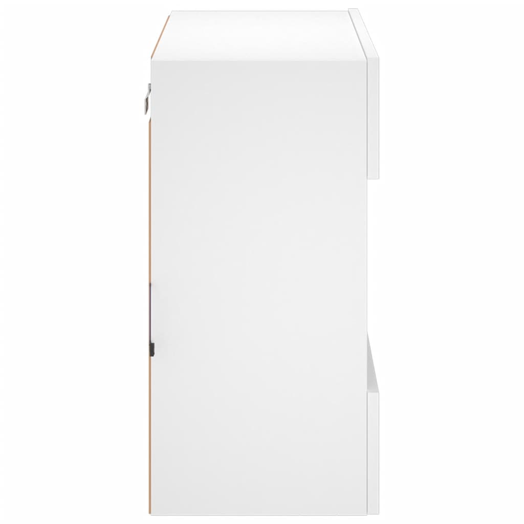 vidaXL TV Wall Cabinet with LED Lights White 58.5x30x60.5 cm