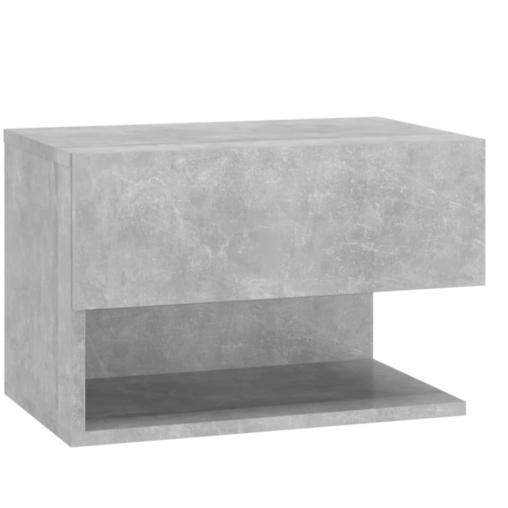 vidaXL Wall-mounted Bedside Cabinets 2 pcs Concrete Grey