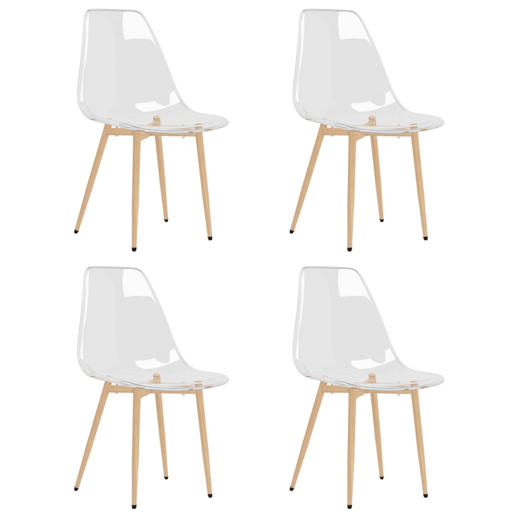 vidaXL Dining Chairs 4 pcs Transparent PET