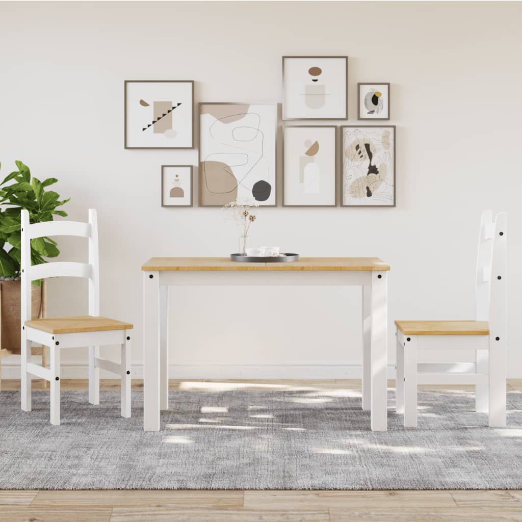 vidaXL Dining Chairs 2 pcs White 40x46x99 cm Solid Wood Pine