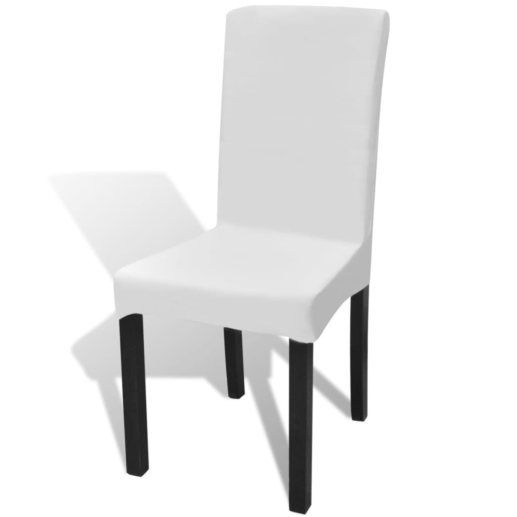 vidaXL Straight Stretchable Chair Cover 4 pcs White