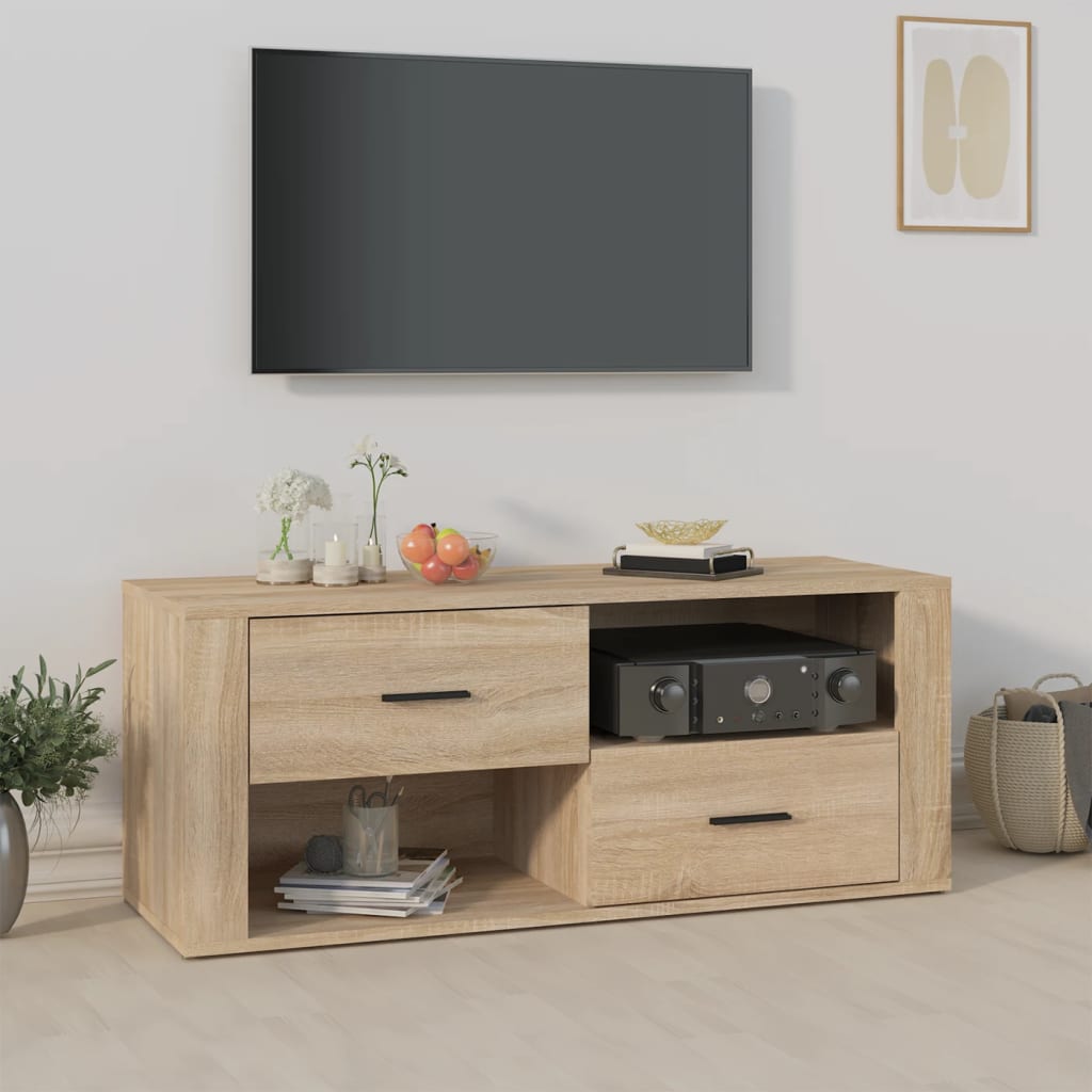 vidaXL TV Cabinet Sonoma Oak 100x35x40 cm Engineered Wood