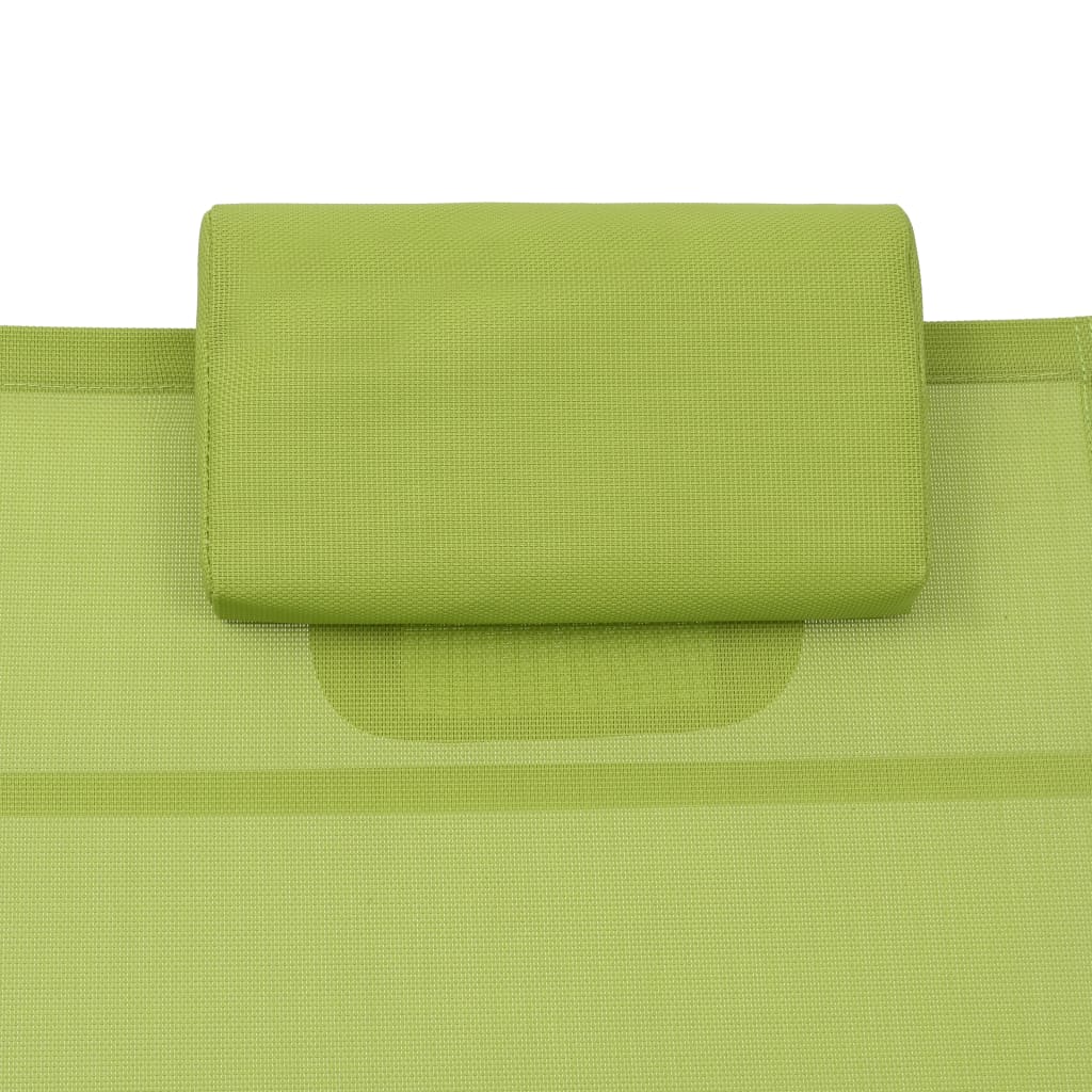vidaXL Sun Lounger Aluminium Textilene Green