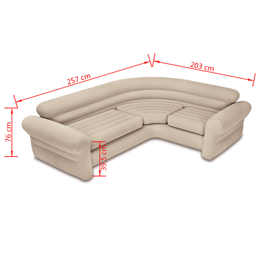 Intex Inflatable Corner Sofa/Couch 257x203x76 cm 68575NP