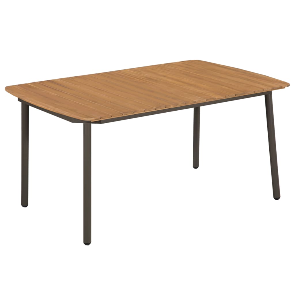 vidaXL Garden Table 150x90x72cm Solid Acacia Wood and Steel