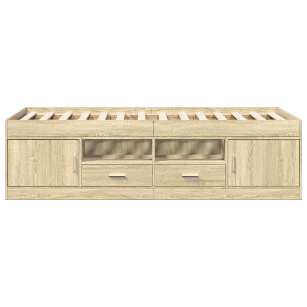 vidaXL Daybed with Drawers Sonoma Oak 75x190 cm Engineered Wood