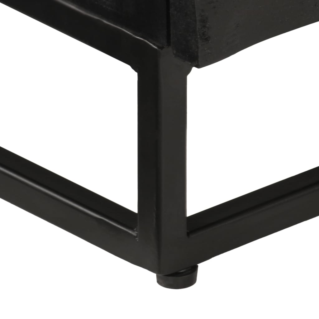 vidaXL TV Cabinet Black 110x30x40 cm Solid Wood Mango and Iron