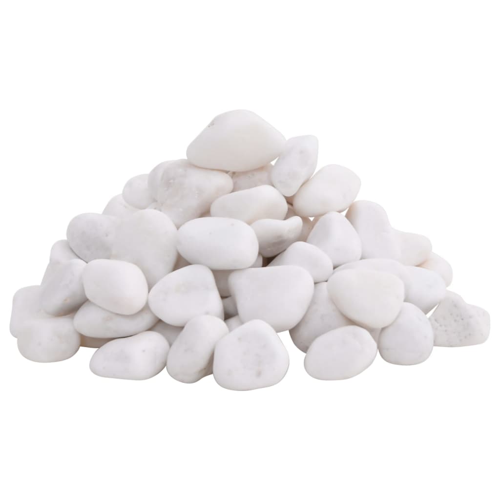 vidaXL Polished Pebbles 10 kg White 2-5 cm