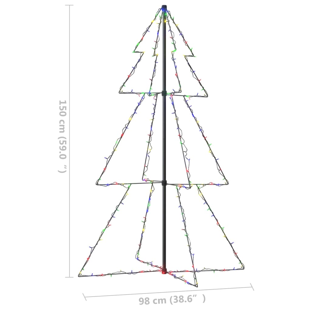 vidaXL Christmas Cone Tree 200 LEDs Indoor and Outdoor 98x150 cm
