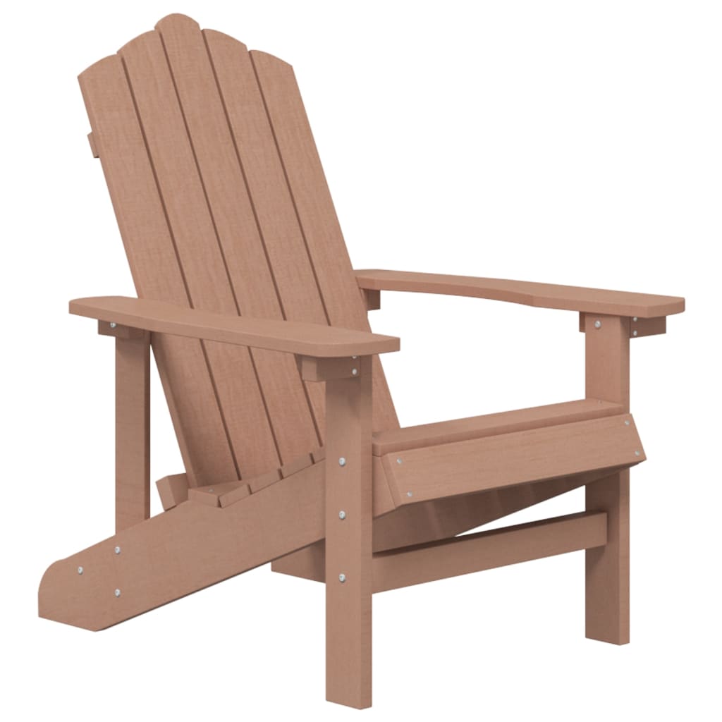 vidaXL Garden Adirondack Chair with Table HDPE Brown