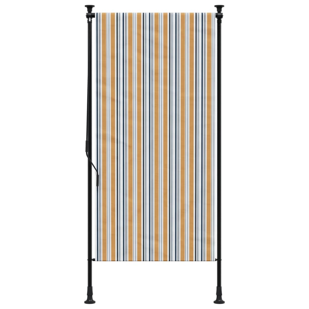 vidaXL Outdoor Roller Blind Yellow and White 100x270 cm Fabric&Steel