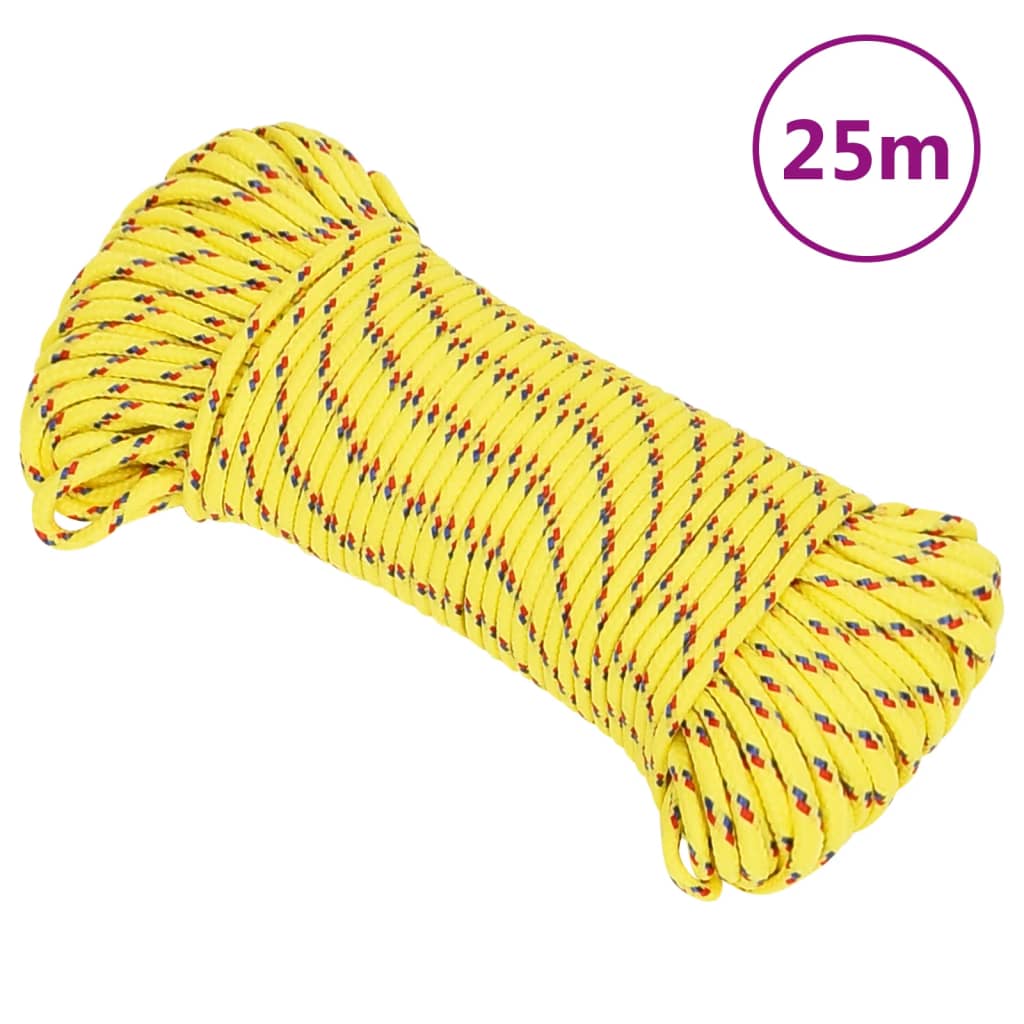 vidaXL Boat Rope Yellow 5 mm 25 m Polypropylene