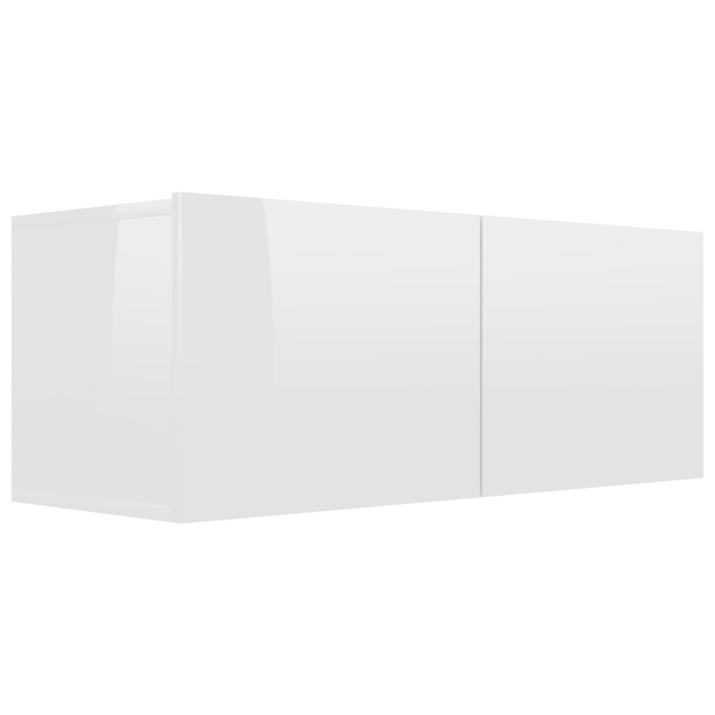 vidaXL TV Cabinets 3 pcs High Gloss White Engineered Wood