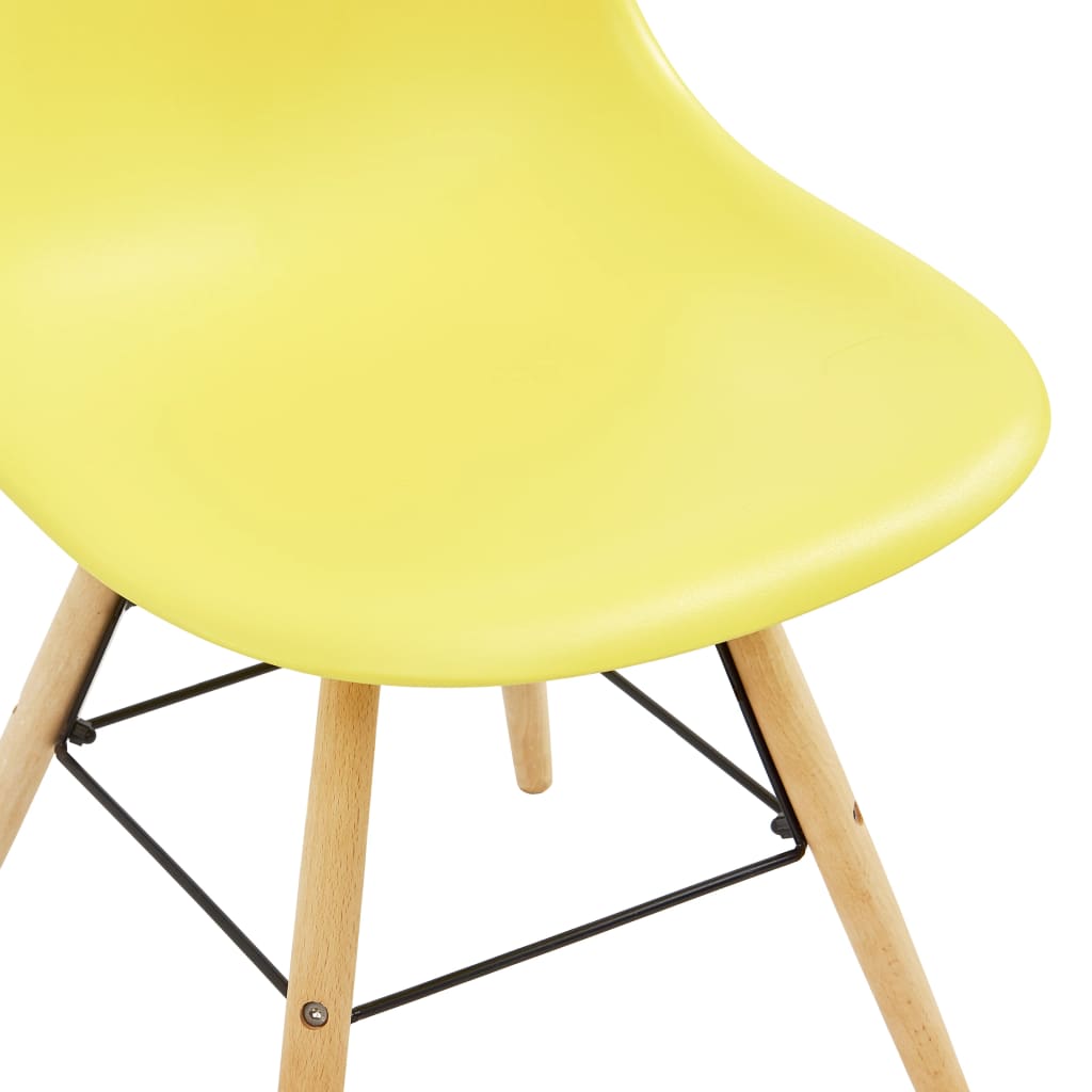 vidaXL Dining Chairs 2 pcs Yellow Plastic