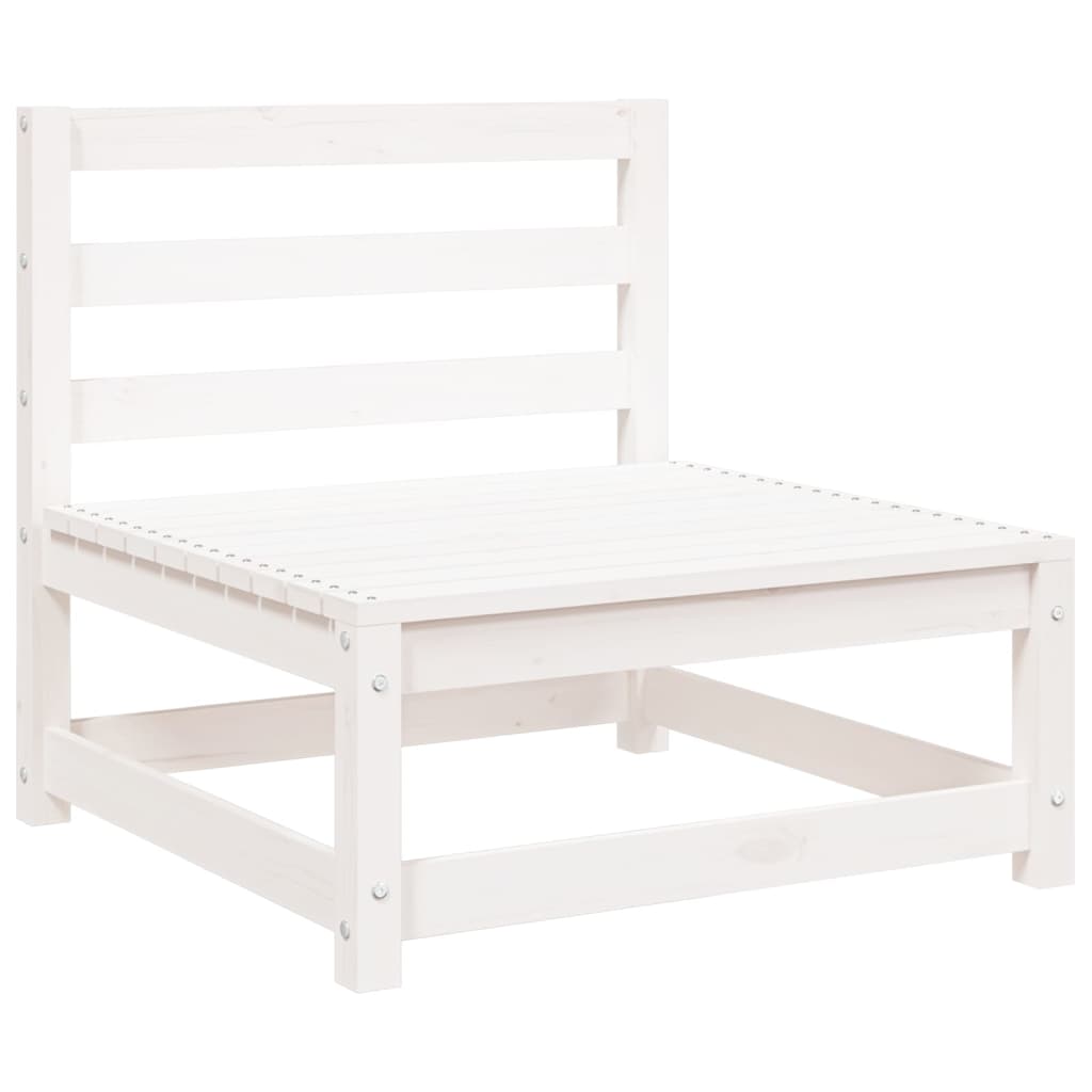 vidaXL Garden Sofa 3-Seater White Solid Wood Pine