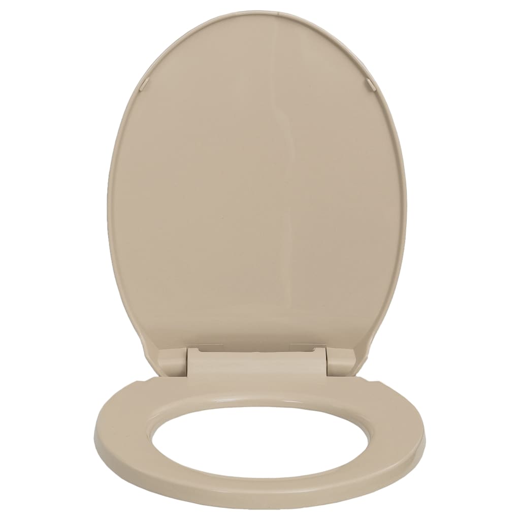 vidaXL Soft-Close Toilet Seat Beige Oval